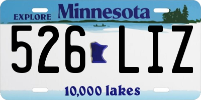 MN license plate 526LIZ