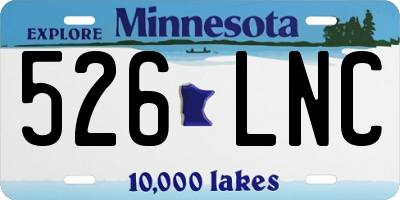 MN license plate 526LNC