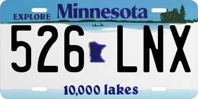 MN license plate 526LNX