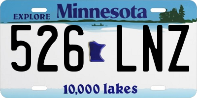 MN license plate 526LNZ