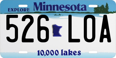 MN license plate 526LOA