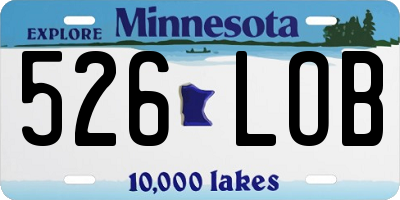 MN license plate 526LOB