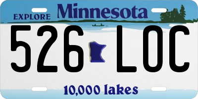 MN license plate 526LOC