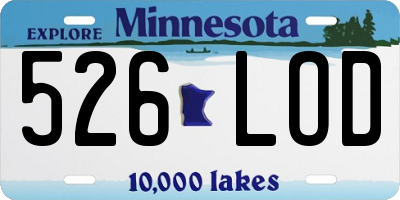 MN license plate 526LOD