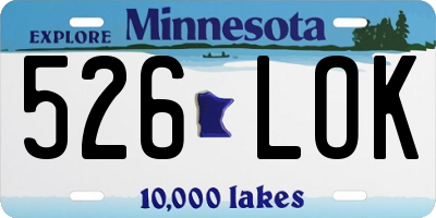 MN license plate 526LOK
