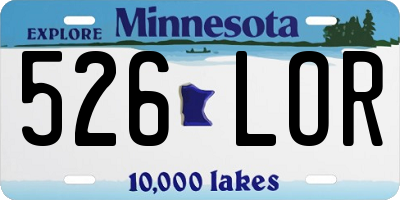 MN license plate 526LOR
