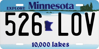 MN license plate 526LOV