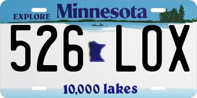 MN license plate 526LOX
