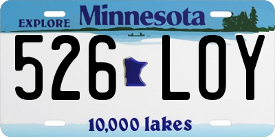MN license plate 526LOY