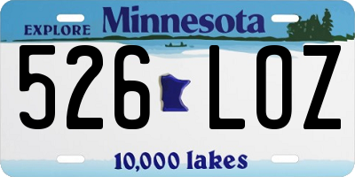 MN license plate 526LOZ