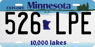 MN license plate 526LPE