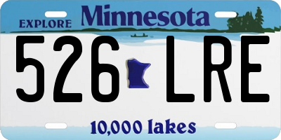 MN license plate 526LRE
