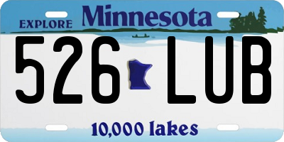 MN license plate 526LUB