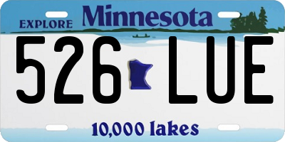 MN license plate 526LUE