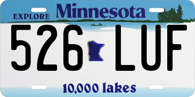 MN license plate 526LUF