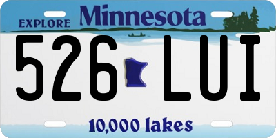 MN license plate 526LUI