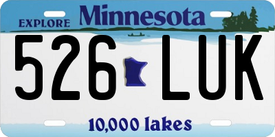 MN license plate 526LUK