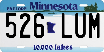 MN license plate 526LUM