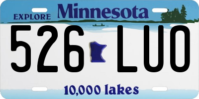 MN license plate 526LUO