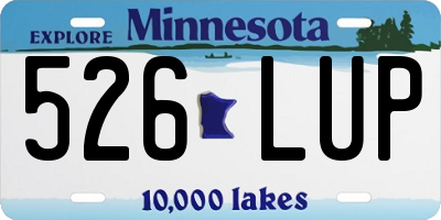 MN license plate 526LUP