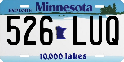 MN license plate 526LUQ