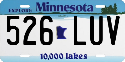 MN license plate 526LUV