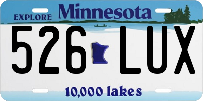 MN license plate 526LUX