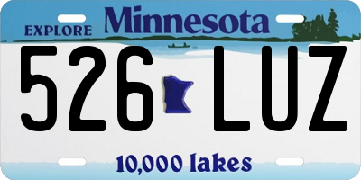MN license plate 526LUZ