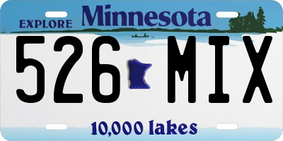 MN license plate 526MIX