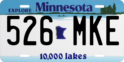 MN license plate 526MKE