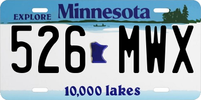 MN license plate 526MWX