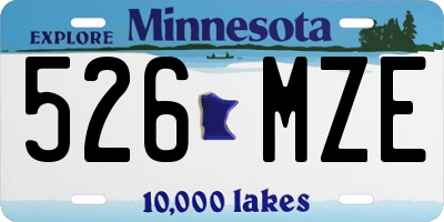 MN license plate 526MZE