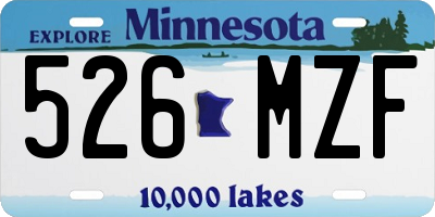 MN license plate 526MZF