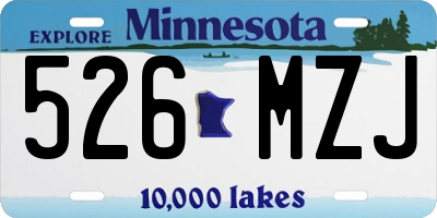 MN license plate 526MZJ