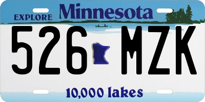MN license plate 526MZK