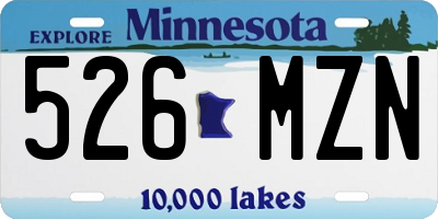 MN license plate 526MZN