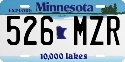 MN license plate 526MZR