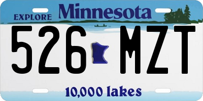 MN license plate 526MZT