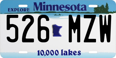 MN license plate 526MZW