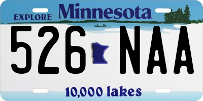MN license plate 526NAA