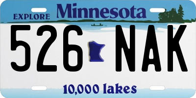 MN license plate 526NAK