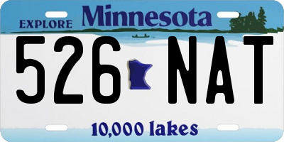 MN license plate 526NAT