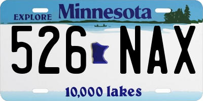 MN license plate 526NAX