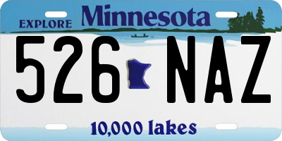 MN license plate 526NAZ