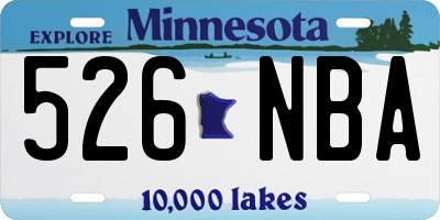 MN license plate 526NBA