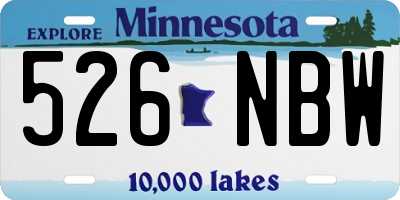 MN license plate 526NBW