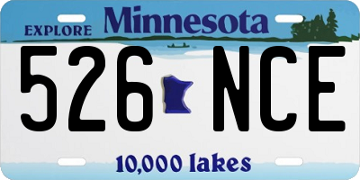 MN license plate 526NCE