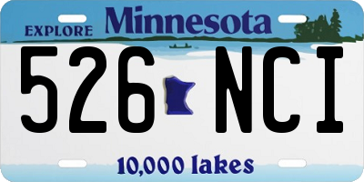 MN license plate 526NCI