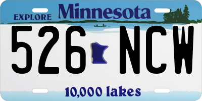 MN license plate 526NCW