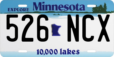 MN license plate 526NCX